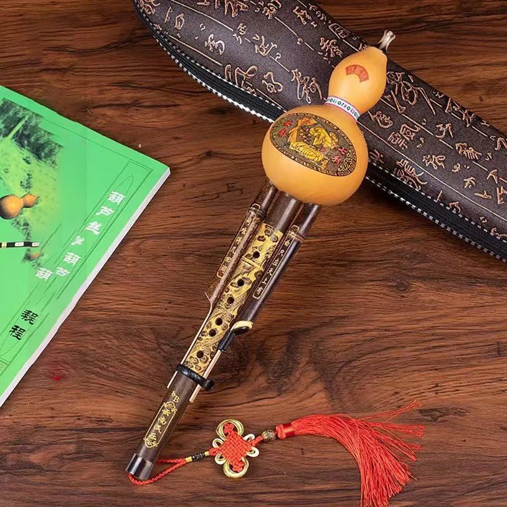 

Case Chinese Cucurbit Key Music With Flute Gourd Lovers Of Musical Bamboo Ethnic For Black Hulusi Handmade Beginner Instrument