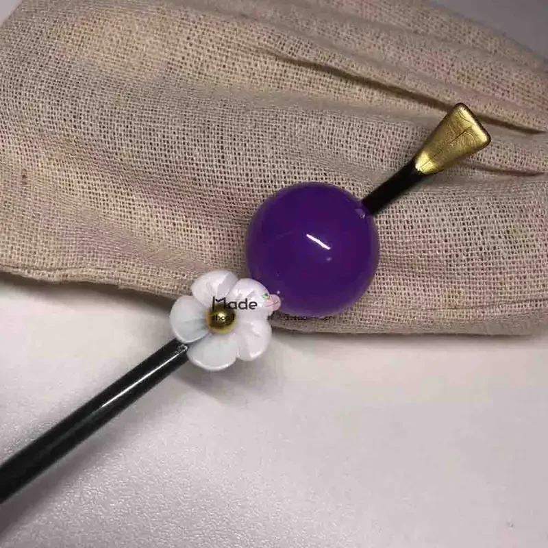 Takerlama Tamayo заколка Косплей Anime Kimetsu No Yaiba фиолетовые бусины Цветочные заколки для