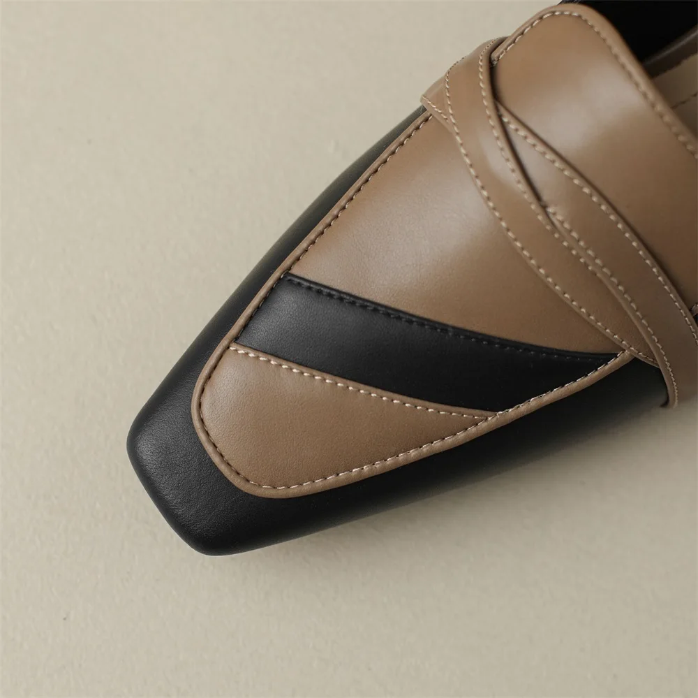 Cialisa Women Pumps New 2023 Spring Fashion Genuine Leather Mixed Colors Shoes Square Toe Strange Style High Heel Lady Footwear