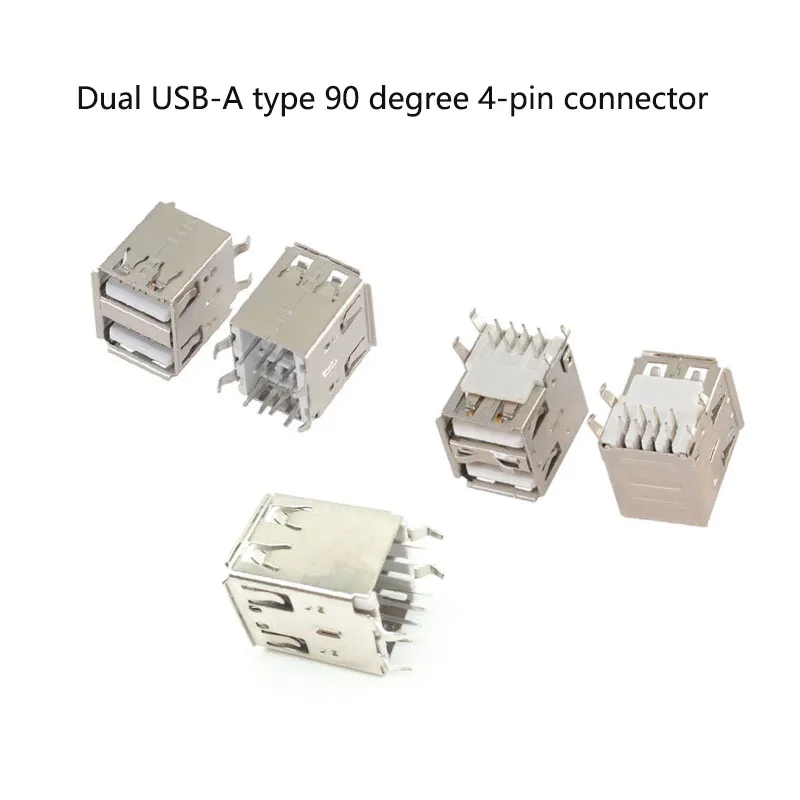 

10 шт., паяльная розетка с двумя USB-портами типа А