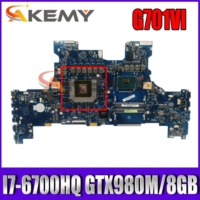 

Материнская плата ROG G701VI REV2.0 материнская плата Asus ROG G701 G701V G701VI для ноутбука, протестированная материнская плата OK I7-6700HQ ЦП GTX980M/8 ГБ
