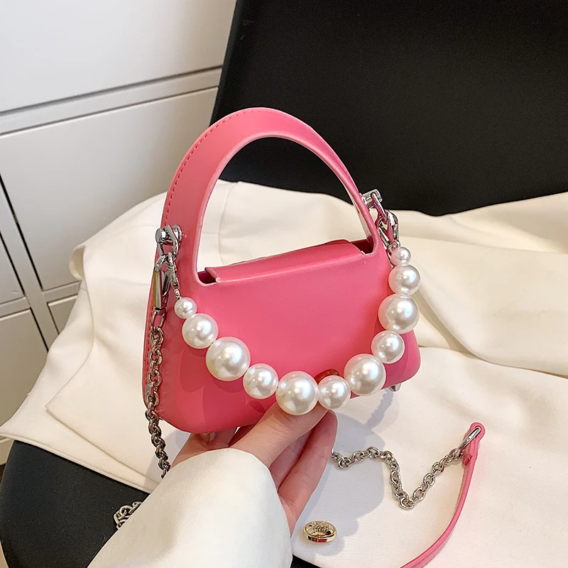 

Sweet Cute Mini Totes 2022 Summer Trendy Fashion Luxury Brand Shoulder Crossbody Bag Women Kawaii Beading Handbags and Purses