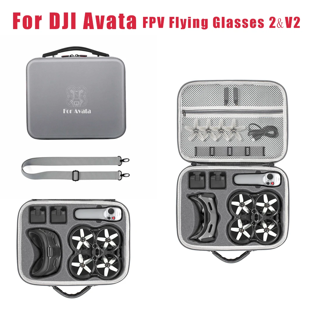 

For DJI Avata Shoulder Bag Drone PU Carrying Case For DJI Avata Box for DJI Goggles 2/Goggles V2 Drone Accessory Organizer