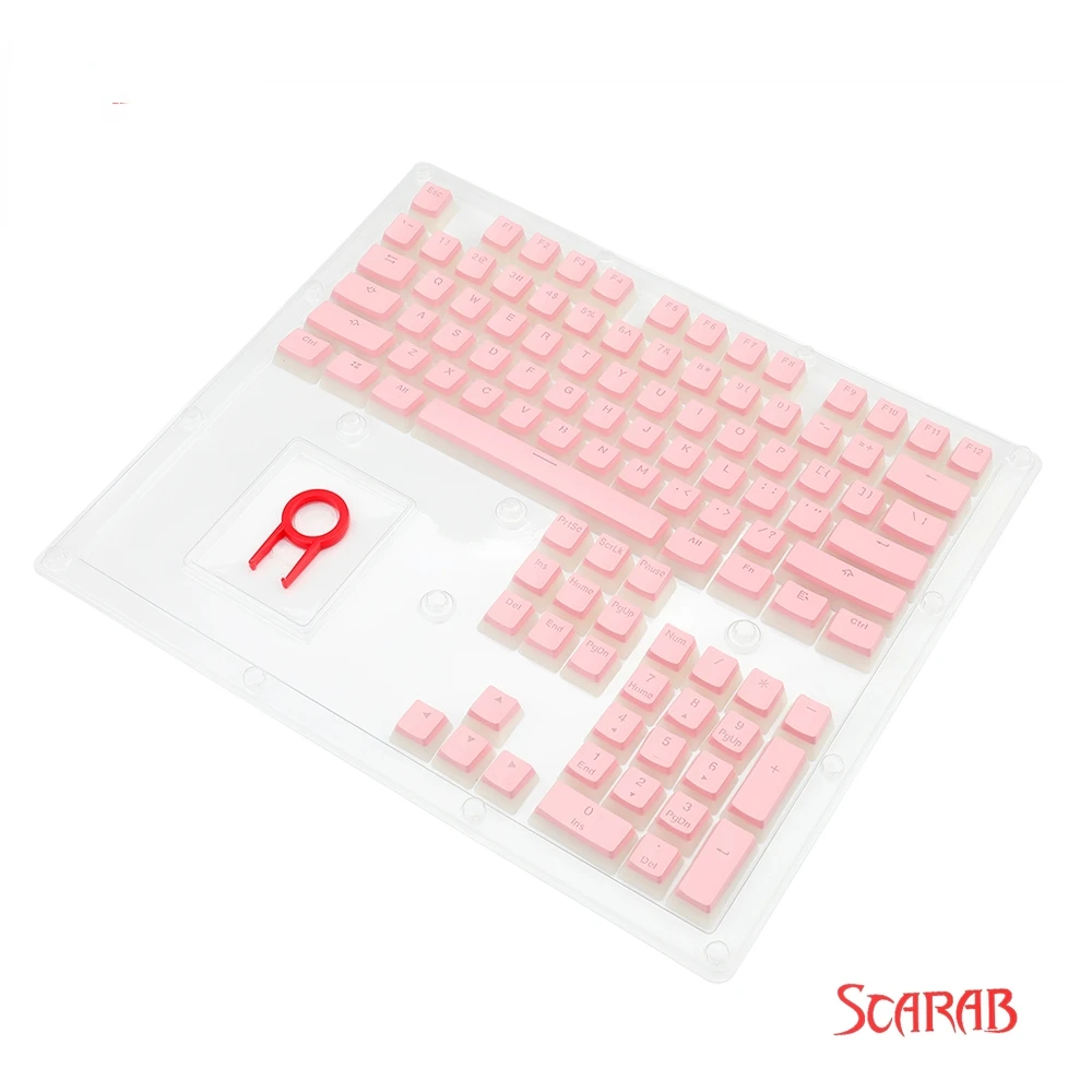 

Scarab A130 Pudding keycaps 104 Key Crystal mechanical keyboard key caps For Cherry MX style Including key-puller