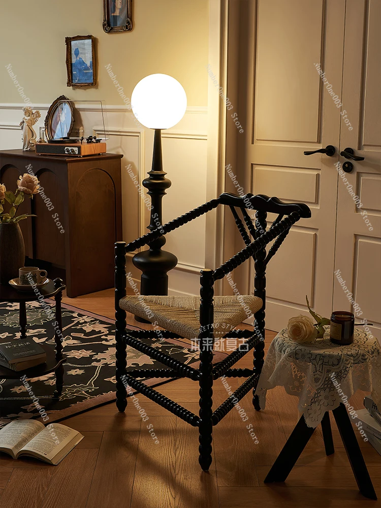 Французский Ретро-стул из массива дерева дизайнерский винтажный стул для отдыха