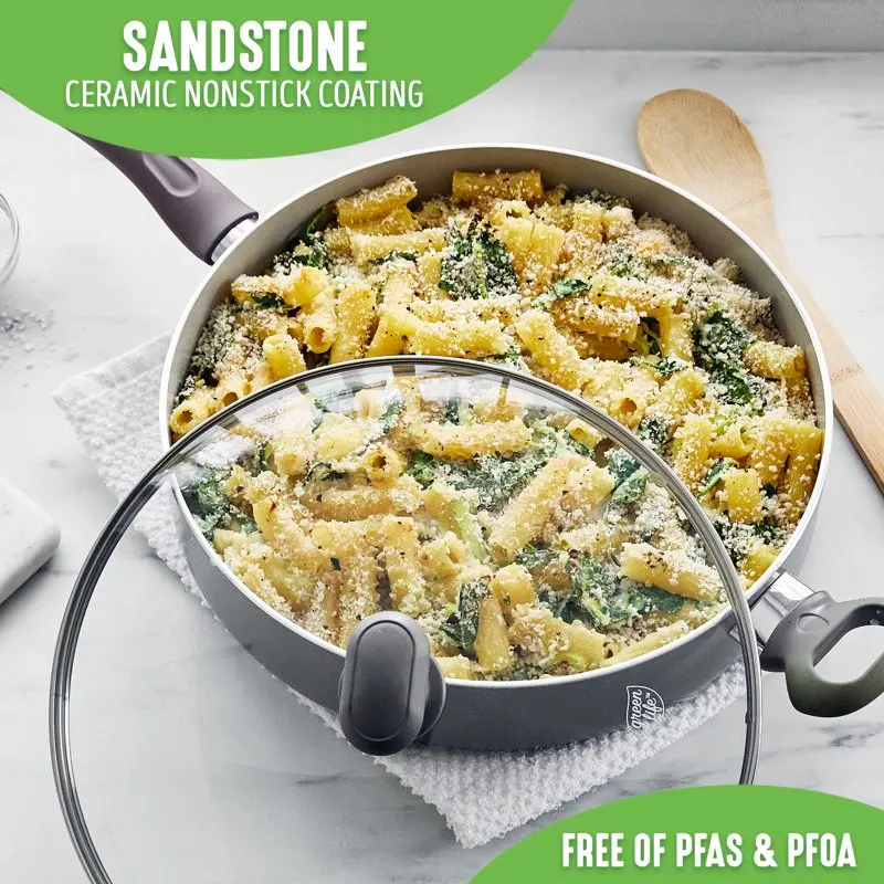 

Fantastic Gray Ceramic Nonstick Saute Pan - 5 Quart Capacity