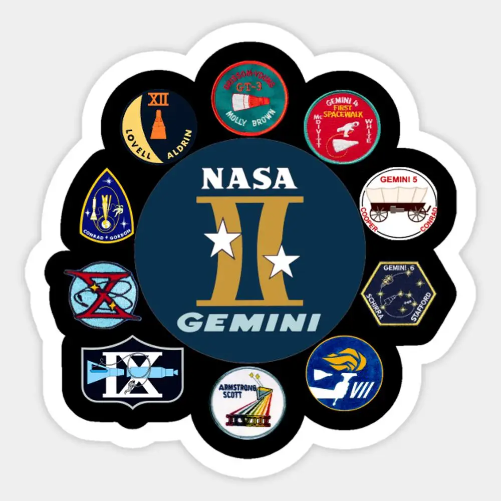 

Композитный логотип Project Gemini, наклейка для ноутбука, декор для спальни, автомобиля, милое мультяшное искусство, модный общественный чемодан
