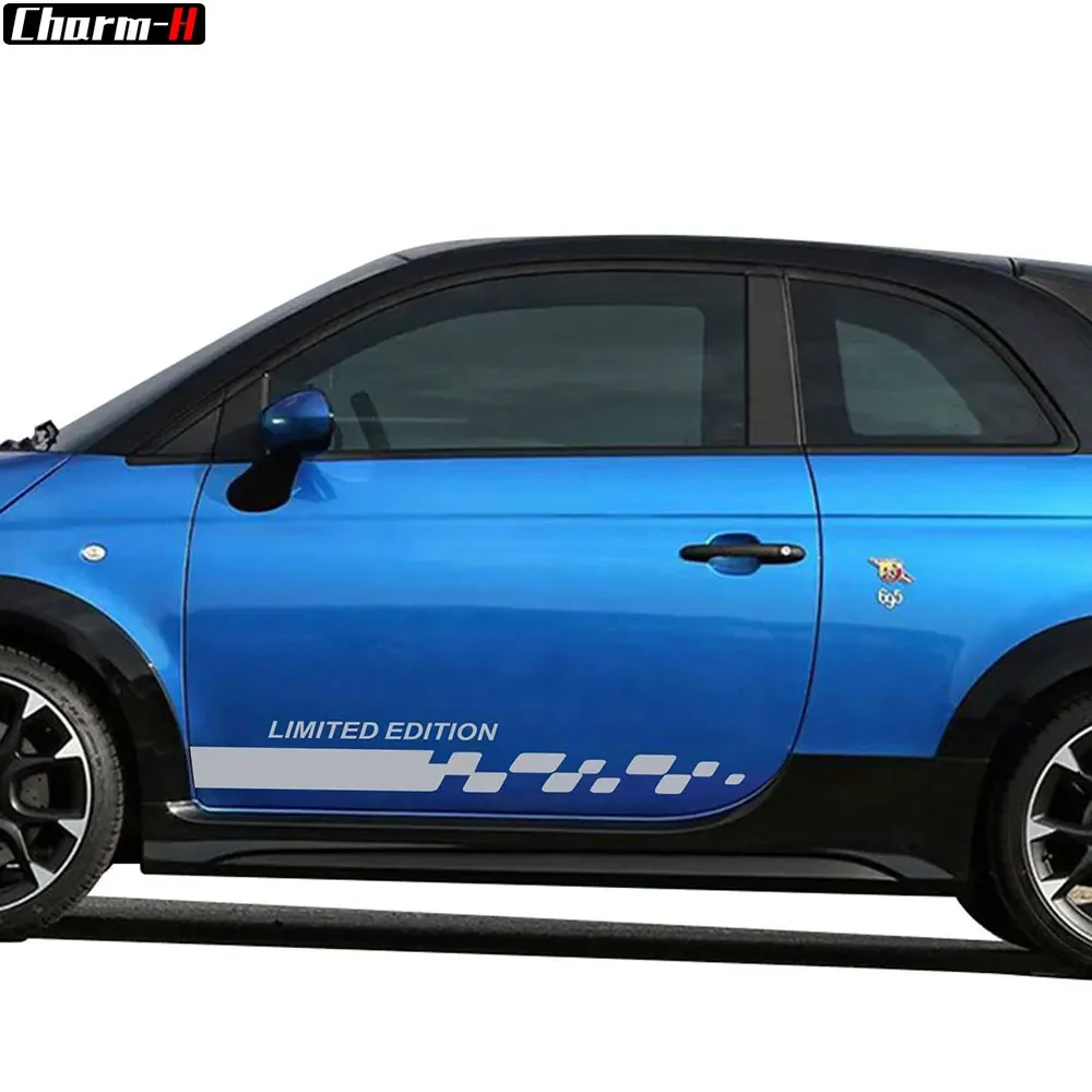 2 шт. лимитированный выпуск наклейки на пороги автомобиля Fiat Abarth 500 595 695