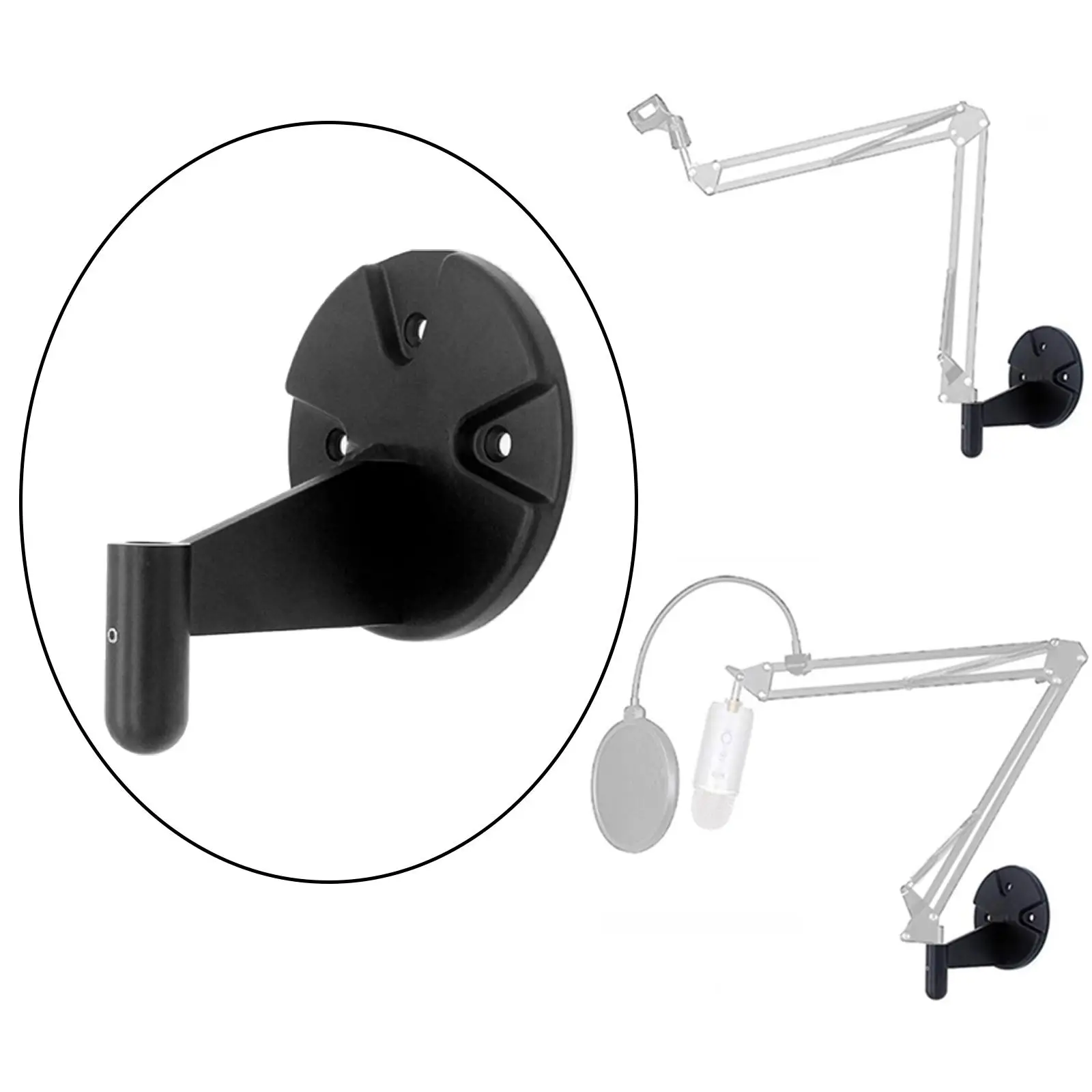 

Wall Mount for Boom Arm Microphone Mobile Phone Stand Black Easy to Install