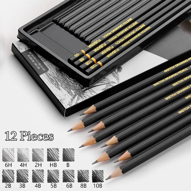 Set 6h 4h 2h Hb B 2b 3b 4b 5b 6b 8b 10b Art Painting Graphite Shading Pencils