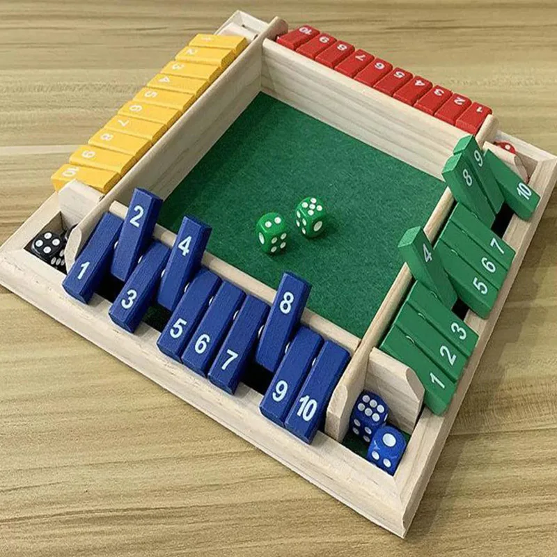 

Shut The Box Game Board Game For Adult Drinking Alcohol 22*22cm With 2 Dices Funny Entertainment Toy Portable Game Party Bar
