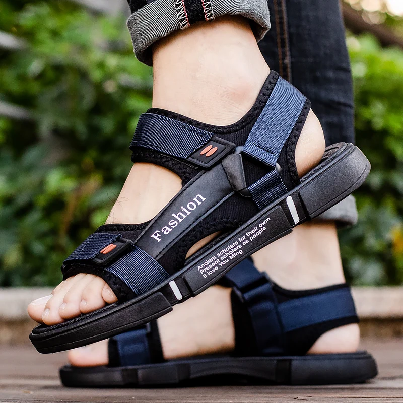 Fashion Men Beach Sandals Microfiber Leather New 2022 Male Slippers Outdoor Footwear Soft Breathable Summer Shoe for Man Flops