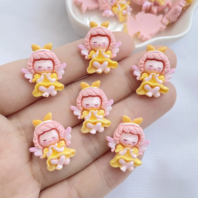 10/20 шт. Hars Kawaii мультфильм Engel Meisje Flatback Steen Interieur Bruges Fee Beeldje Plakboek Diy Accessoires Ambachten