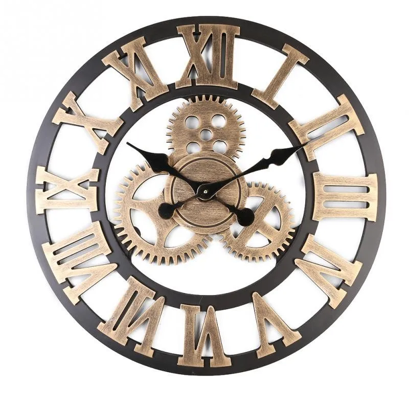 

European Roman Gear Clock Quiet Wall Clock Decorative Gear Clock Wall Clock Living Room Wall Clock