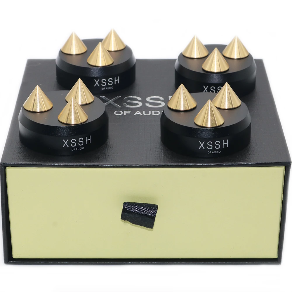 Home Theater System XSSH Audio Audiophile Shock Damping Pad HIFI Speaker CD Amplifier ALUMINIUM Alloy ISOLATION FEET Brass Spike