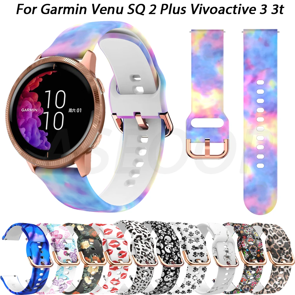

Watchband For Garmin Venu SQ 2 Plus Sport Wristband For Garmin Forerunner 645 245 158 55 Vivoactive 3 3t Silicone Bracelet Strap