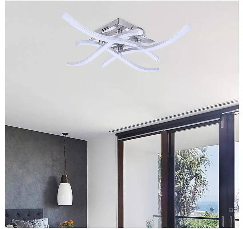 

NEW IN DIY Straight Bending Ceiling Lamp Led 12w 18w 24w Warm Cold Lighting luminar Kitchen Ceiling Lights For Bedroom Living Ro