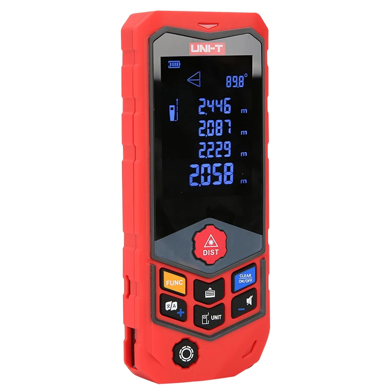 

UNIT 100m Mini Digital Handheld Laser Distance Meter Rangefinder Diastimeter Area Volume Pythagorean Range Finder Tape Measure