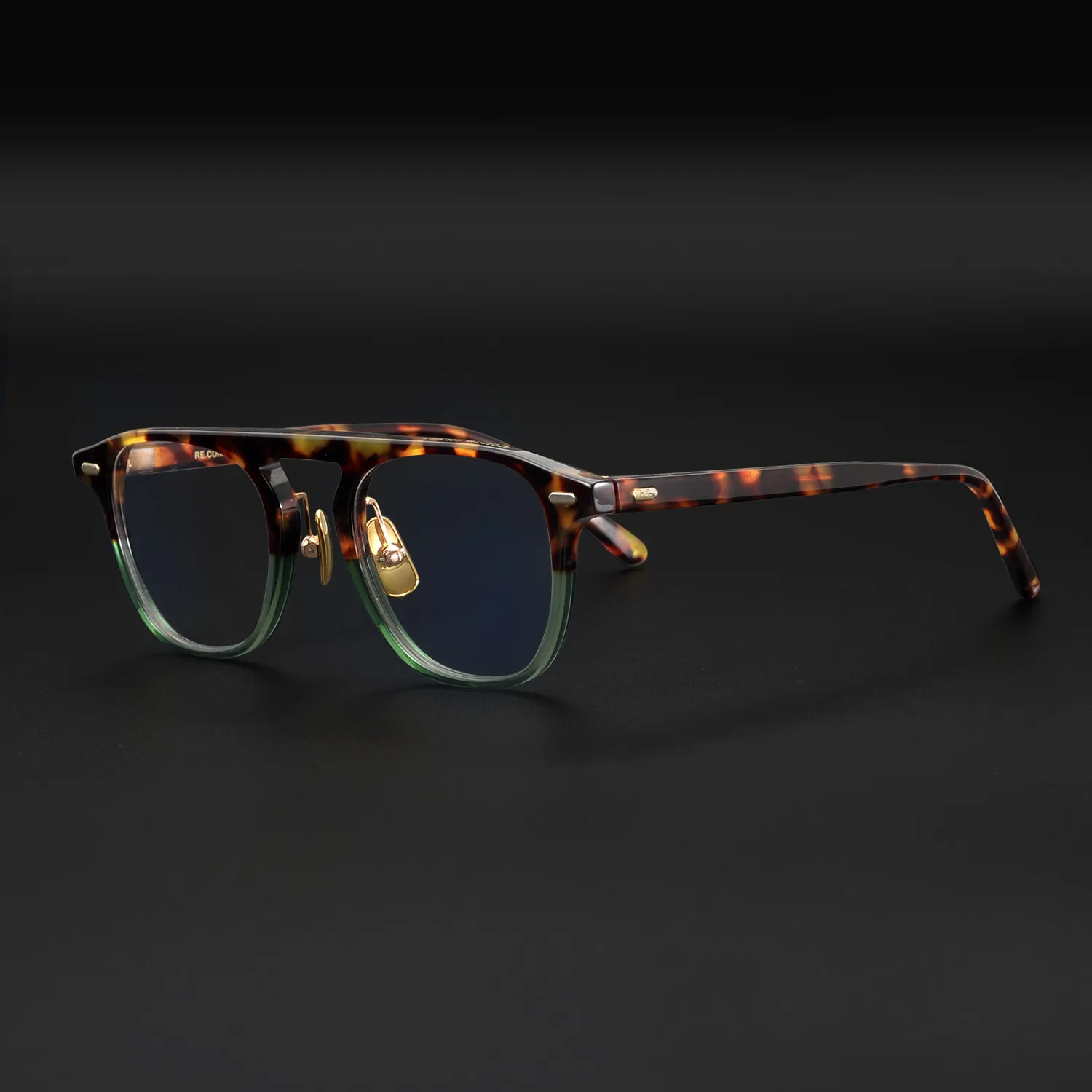

Japanese Handmade Tortoise Acetate Eyeglasses Frames Square Pilot Classical Handmade Eyewear Men Prescription Glasses with Case