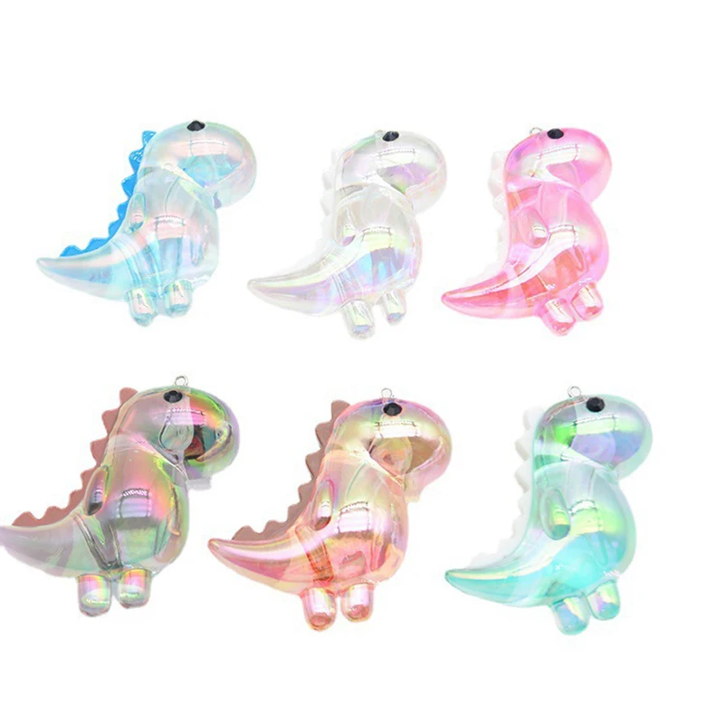 

1PC Cute Cartoon Colorful Plating Dinosaur Key Chain Accessories High Quality Acrylic Animal Pendant Keychain Bag Jewelry Gifts