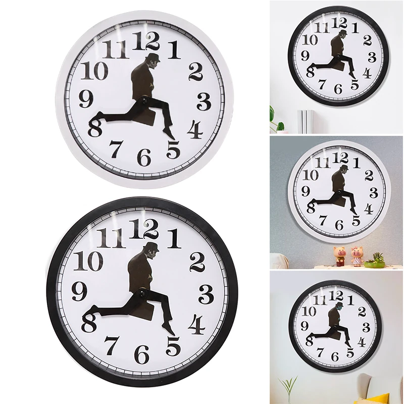 

Inspired Silly Walk Wall Clock Creative Silent Mute Clock Wall Art for Home Living Room Decor B88