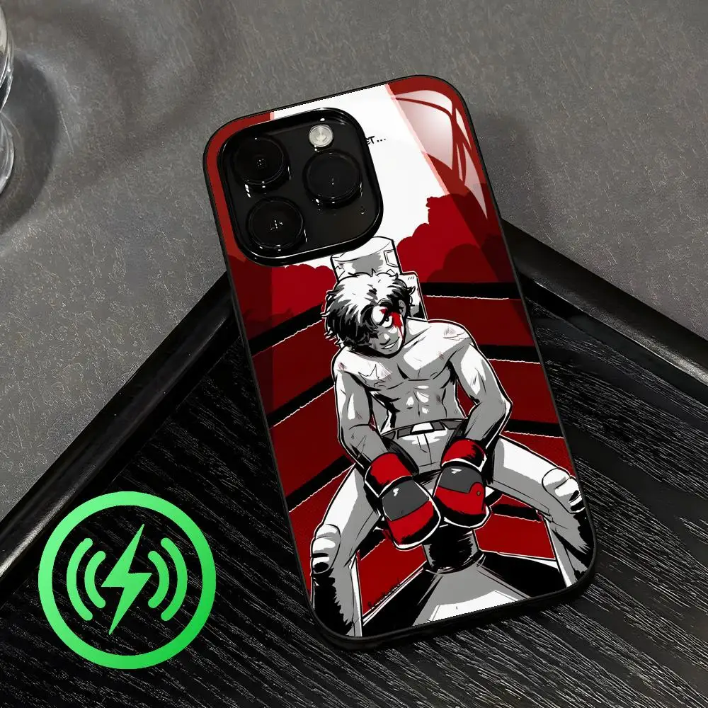 Фото Чехол для телефона MEGALOBOX (аниме) для iPhone 17 Air, 16, 15, 14, 13, 12, 11 Plus, Mini, Pro, Max, стеклянный магнитный чехол №3