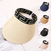 2022 new panama fashion straw hat empty top women summer hat sun protection outdoor sports fishing vacation beach chapeau caps