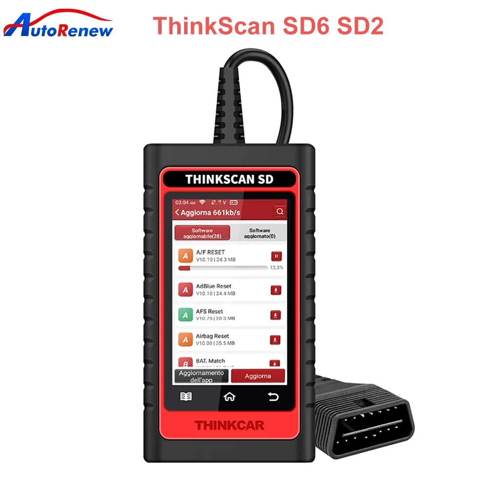 

ThinkScan SD6 ABS SRS A/F ECM TCM BCM IC OBD2 Scanner with 5 Reset Function Scan Tool Lifetime Free Update Auto Diagnostic Tool