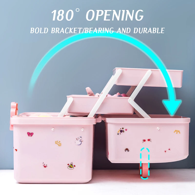 Children's Hair Accessories Storage Box Baby Head Rope Hairpin Rubber Band Head Jewelry Dressing Cute Girl Jewelry Box Large Cap images - 6