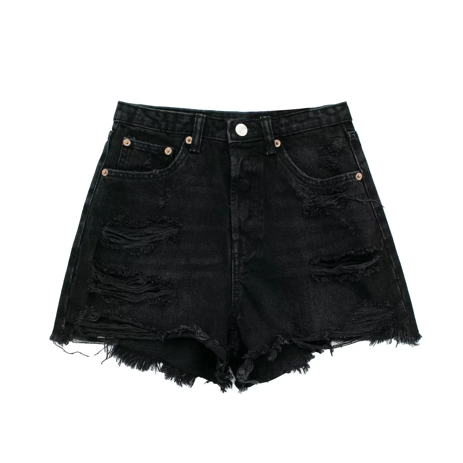 

Women 2023 New Fashion Summer Loose Denim Leisure Shorts Vintage High-waisted Zipper Female Short Pants Mujer