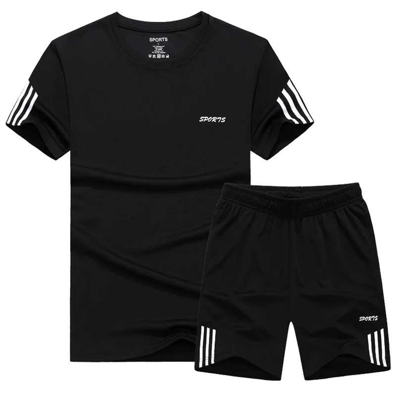 Спортивный костюм мужской из двух предметов футболка и шорты одежда для бега