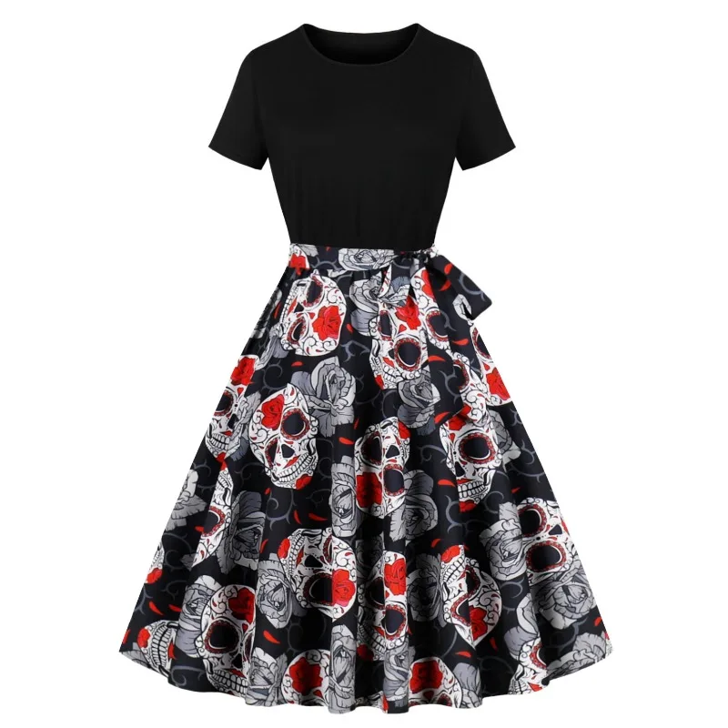 Платье женское с коротким рукавом модная Повседневная Удобная одежда винтажным