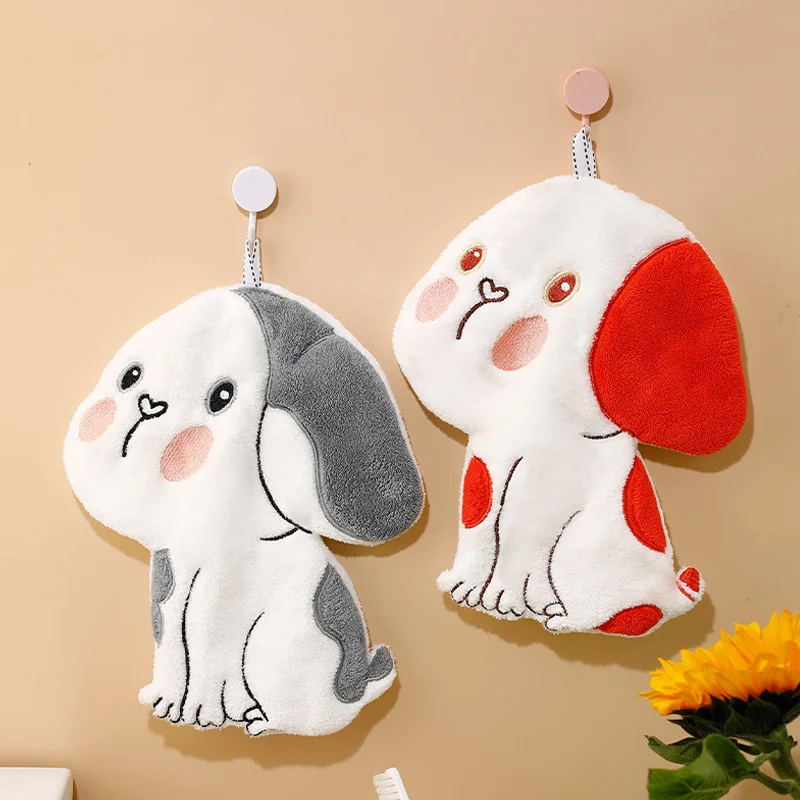Coral Velvet Embroidery Soft Comfort Wipe Handkerchief For Kids Kitchen Bathroom Cleaning Gadgets