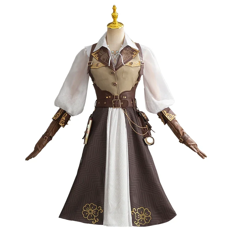 Костюм Для Косплея Melly Plinius Ферментмолог Кожаный Наряд С V-образным Вырезом Платье