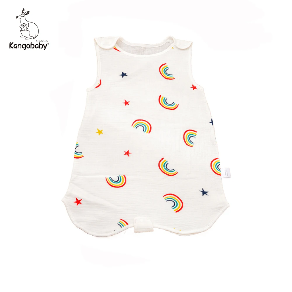 

Kangobaby #My Soft Life# New Design Breathable Sleeveless Baby Muslin Cotton Sleeping Bag Super Comfortable Infant Vest Clothes