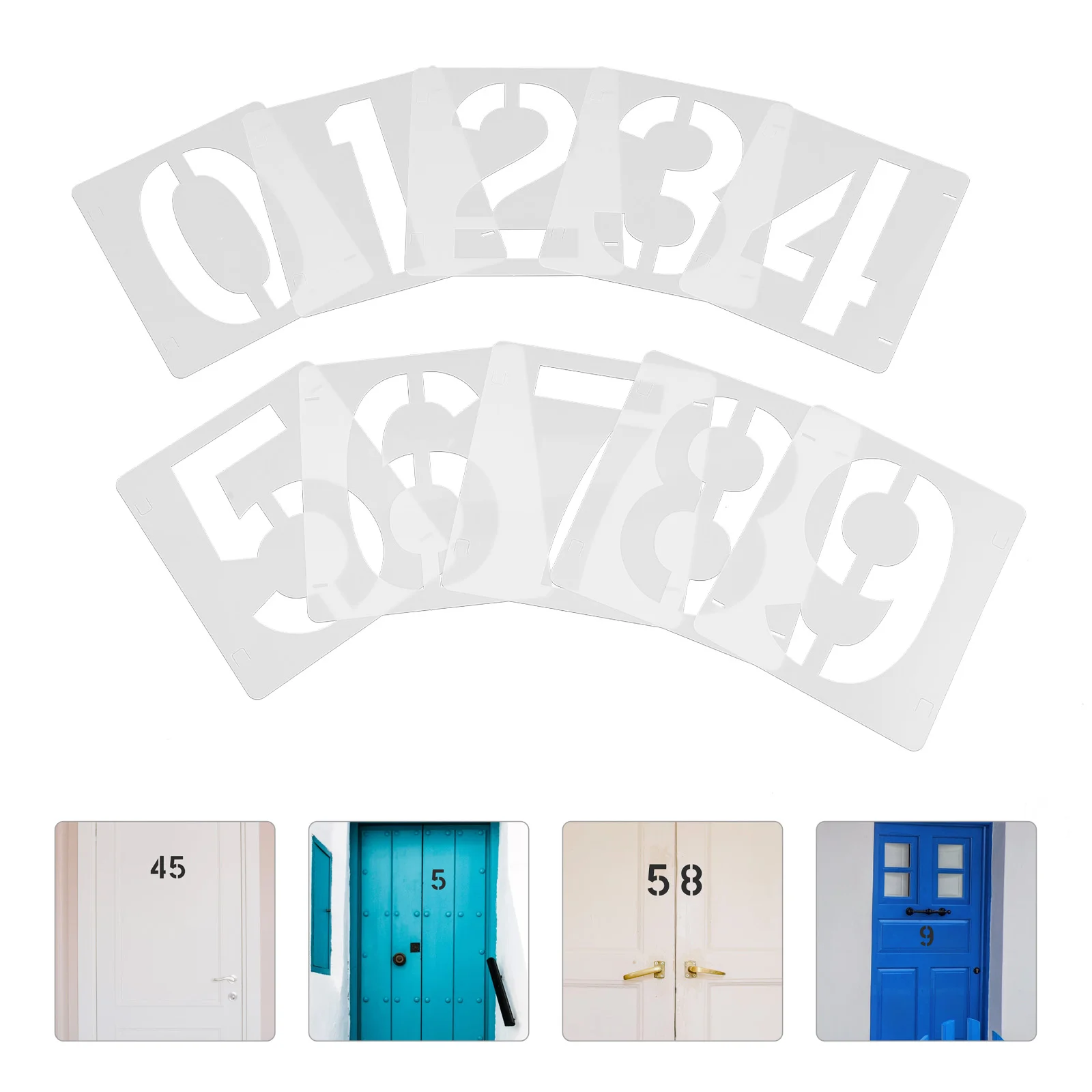 

10 Sheets Digital Template Painting Stencil DIY Stencils Kids Crafts Number Hollow-out Templates Washable
