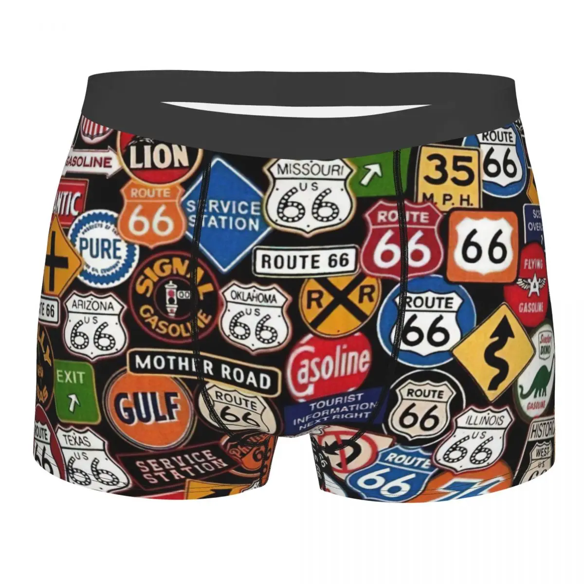 

Трусы-боксеры мужские, винтажное мягкое нижнее белье для поездок, Route 66