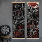 Винтажный японский самурай сакуран укийой свиток Картина на холсте постер настенное искусство для детской эстетической комнаты декор