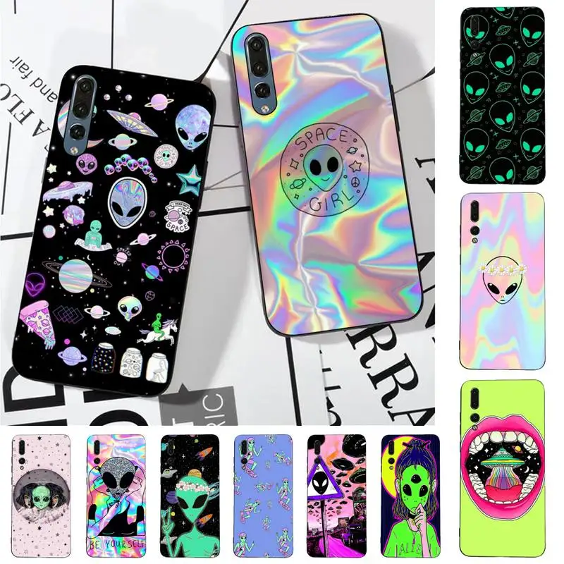 

Aesthetics Cartoon alien space Phone Case for Huawei P30 40 20 10 8 9 lite pro plus Psmart2019