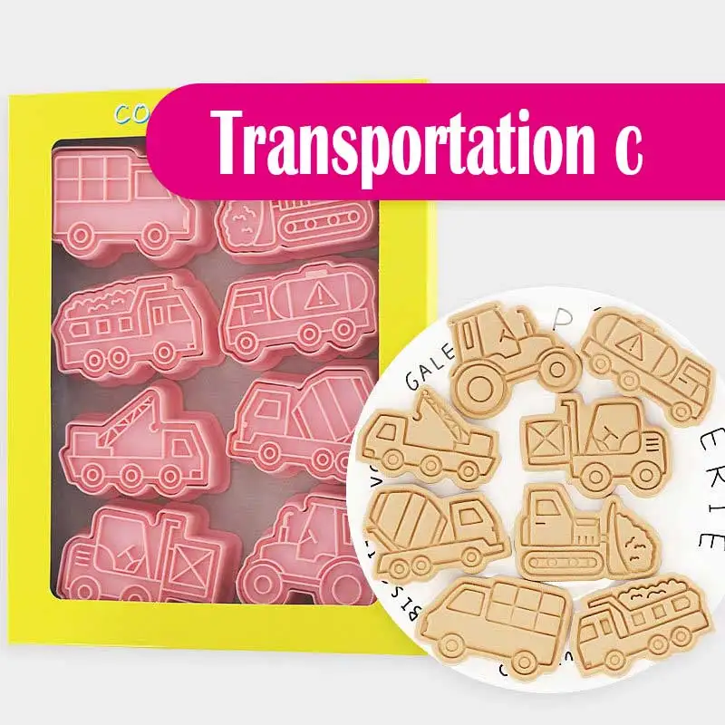 

Cookie Cutters DIY Cartoon Transportation Biscuit Mould Ship Plastic Baking Mould Cookie Tools Cake Decorating Tool Cutters