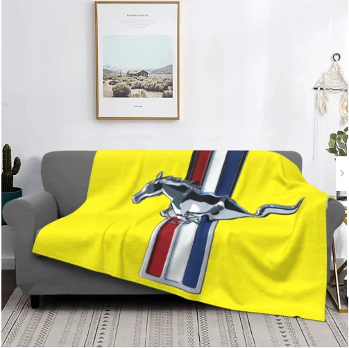 Ford Mustang-винтажное классическое потертое одеяло в полоску с логотипом низкая цена