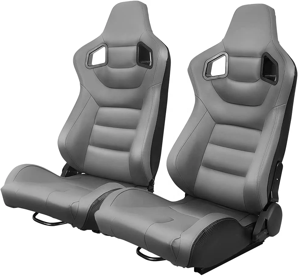 

Jiabeir Универсальный Recaro серый ПВХ кожа углеродный вид кожаный задний автомобиль гоночные сиденья с двойным слайдером
