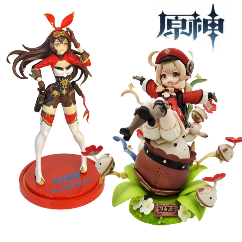 

Genshin Impact Klee Amber Action Figure Mondstadt Magnificent Spark Hibana Knight Cute Girls Collectable Figurines Set Model Toy