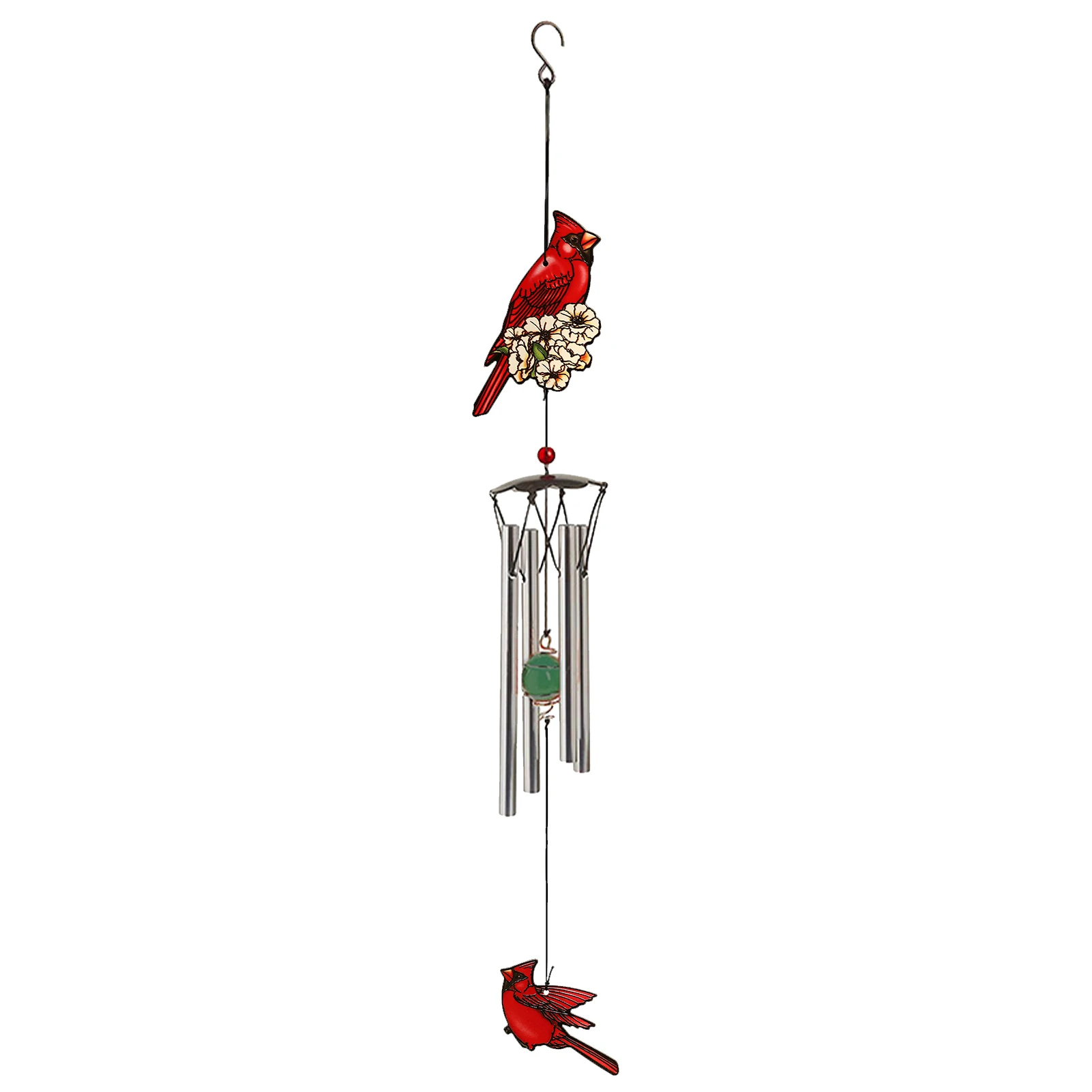 

Weather Resistant Hanging Style Cardinal Bird Outdoor Decorations Clear Sound Wind Chime Patio Bell Garden Ornaments Church