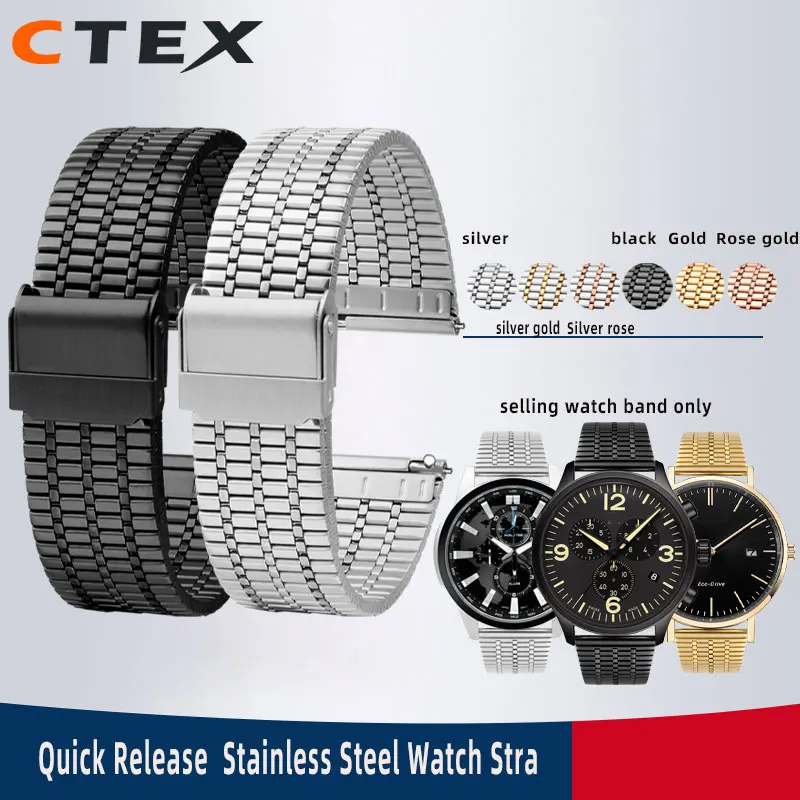 

18mm 20mm 22mm Stainless Steel Watch Strap Bracelet For TISSOT Speedcar series Casio Citizen Breathable Women's Men Watchbands