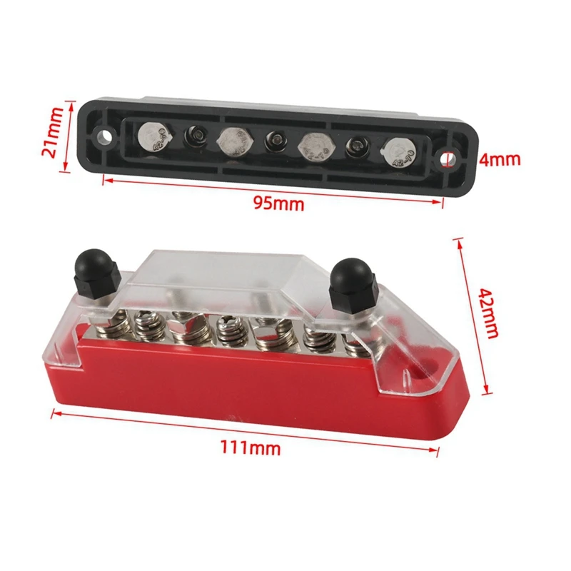 

Positive Negative Bus Bar Battery Power Distribution Block 4 X M6 Car Terminal Block Studs 3 X M4 Terminal Bus Screws