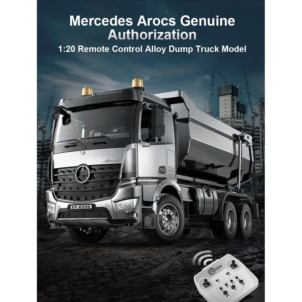 1/20 E590 Rc Dump Truck Remote Control Super Car Model Electric Loader Alloy Engineering Vehicle Beach Toys For children Boys | Игрушки и