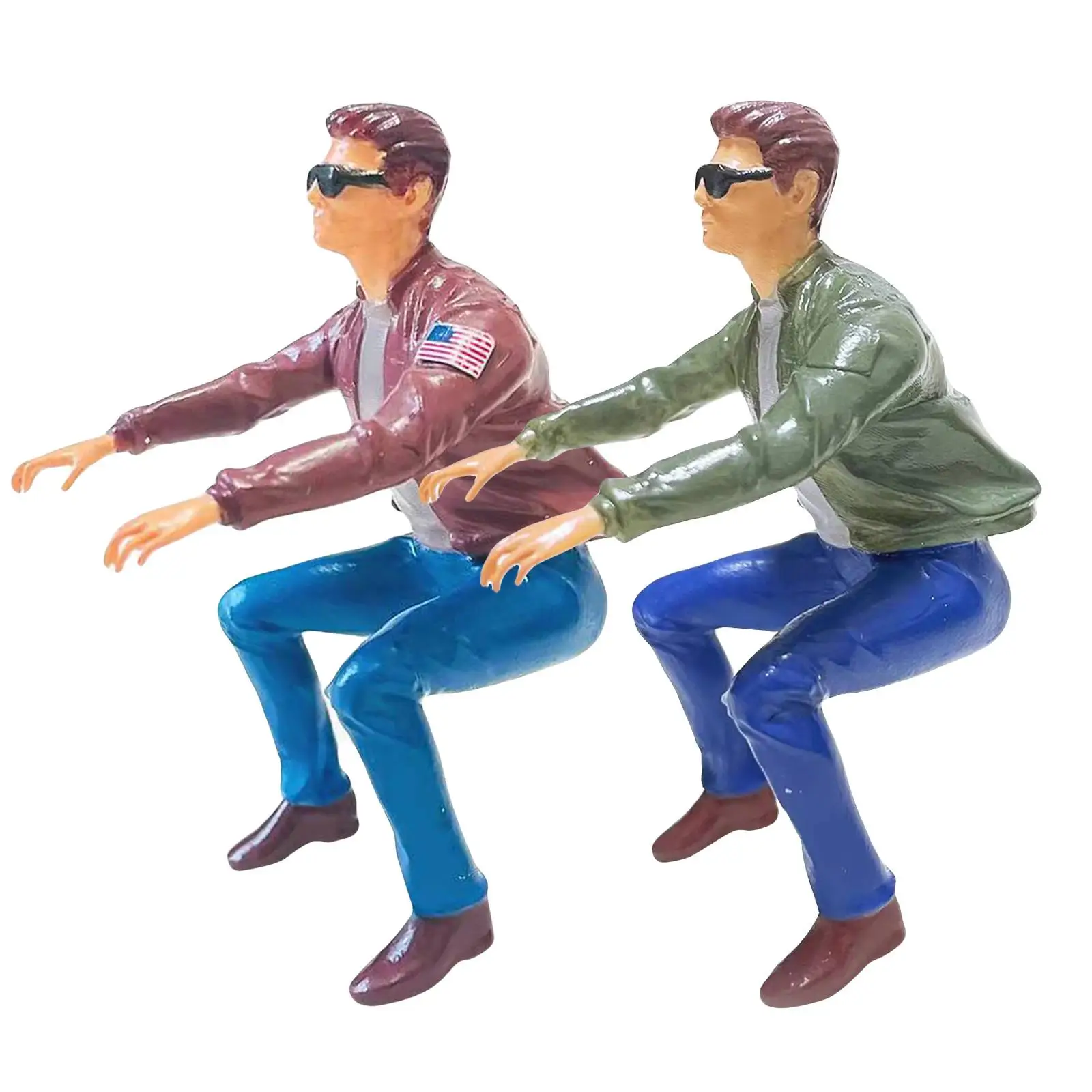 

Miniature People Model 1/18 Doll On Motorcycle Hand Painted for DIY Layout