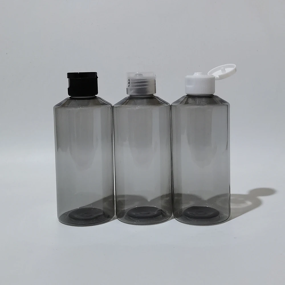 

30pcs 200ml Gray plastic bottle flip top cap,200cc cosmetics packaging containers with screw lids,Container for lotion shampoo