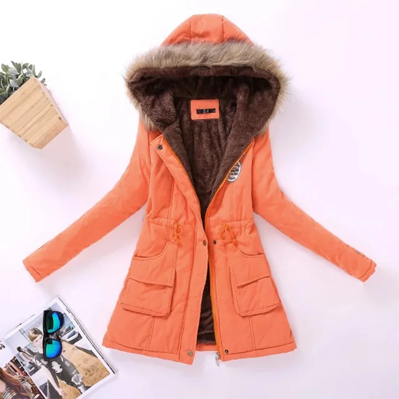 

Autumn And Winter Casual Slim Ladies Cotton Jacket Quilted Jacket Hooded Embroidered Parka 3xl Wool Tie Hood Cotton Jacket